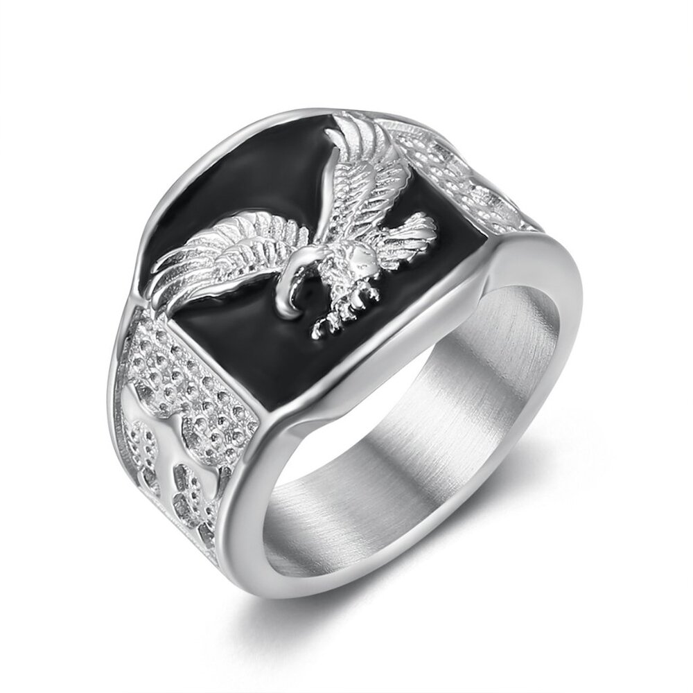 3/$35 Men’s Silver Eagle Ring Stainless Steel Biker Punk Statement Jewelry